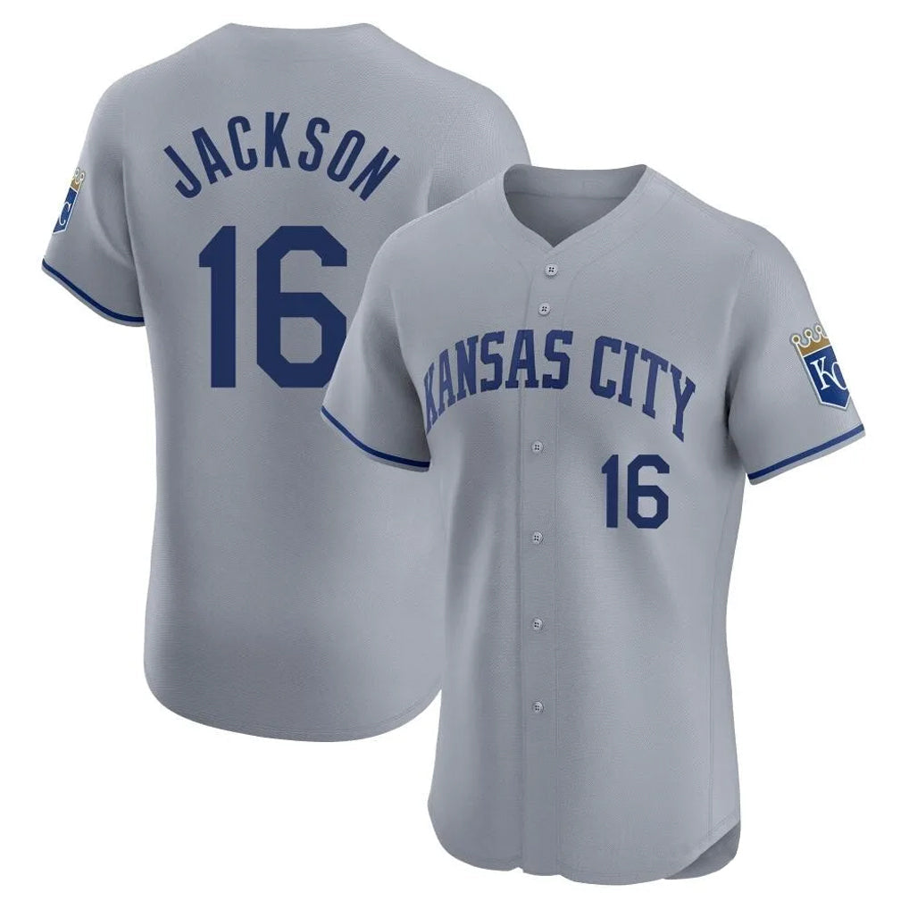 tocy KC.Royals #16 Bo Jackson Player Gray Limited Elite Home Stitched Jerseys