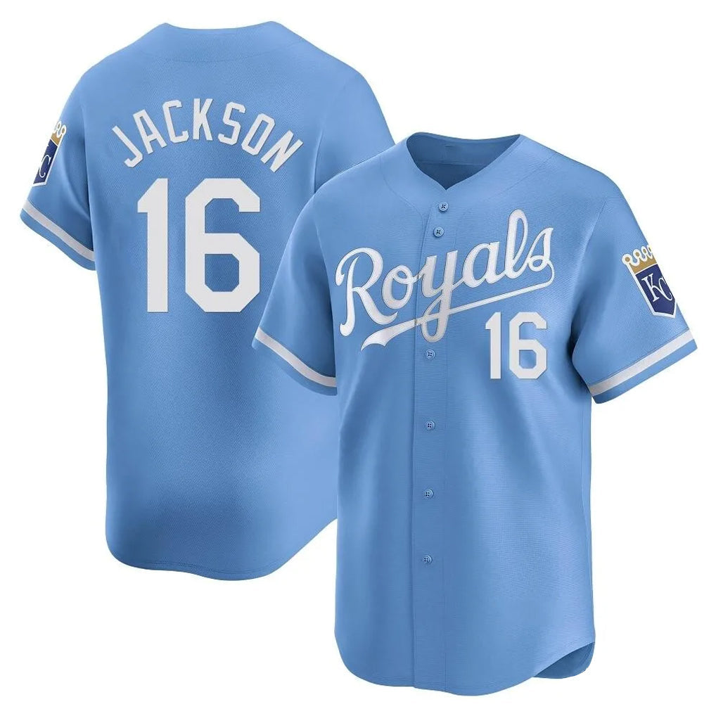 tocy KC.Royals #16 Bo Jackson Player Light Blue Alt Limited Home Stitched Jerseys