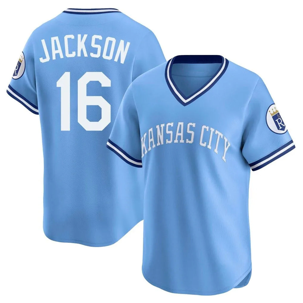 tocy KC.Royals #16 Bo Jackson Player Light Blue Limited Throwback Cooperstown Collection T-shirt Stitched Jerseys