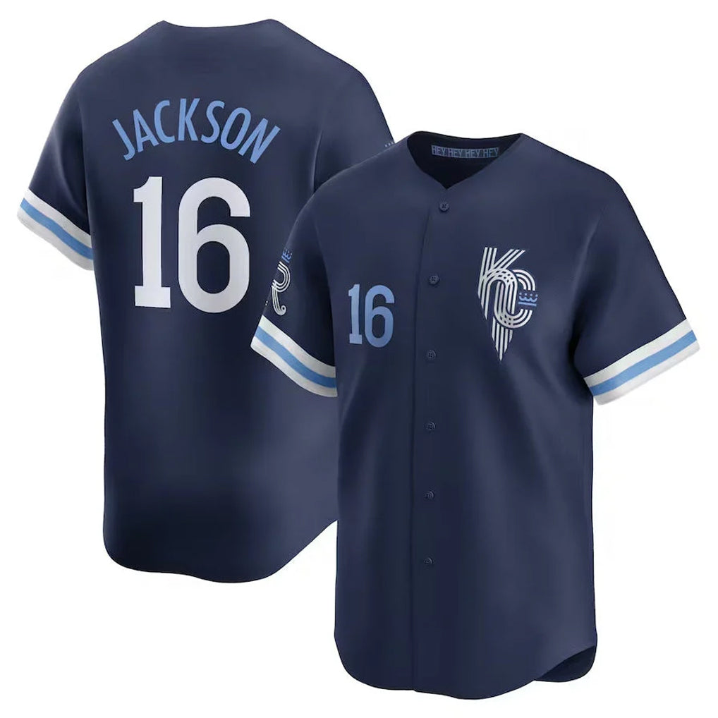 tocy KC.Royals #16 Bo Jackson Player Navy City Connect Limited Home Stitched Jerseys