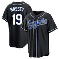 tocy KC.Royals #19 Michael Massey Player Black Carbon Fashion Home Game Stitched Jerseys