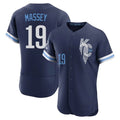 tocy KC.Royals #19 Michael Massey Player Navy City Connect Limited Elite Home Stitched Jerseys