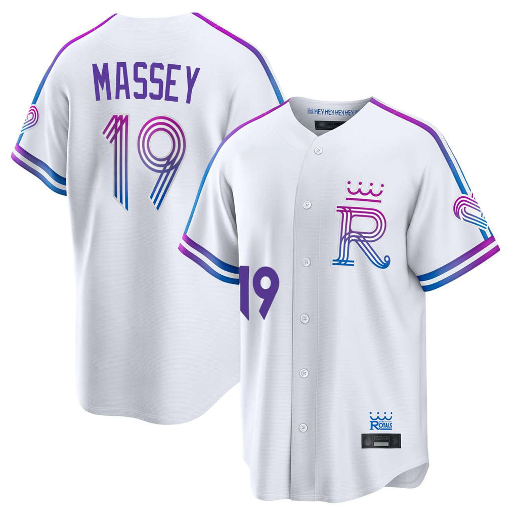 tocy KC.Royals #19 Michael Massey Player White 2026 City Connect Limited Home Stitched Jerseys