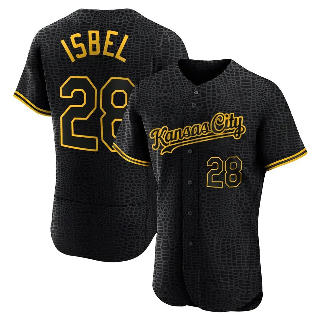tocy KC.Royals #28 Kyle Isbel Player Black Snake Skin City Limited Elite Stitched Jerseys