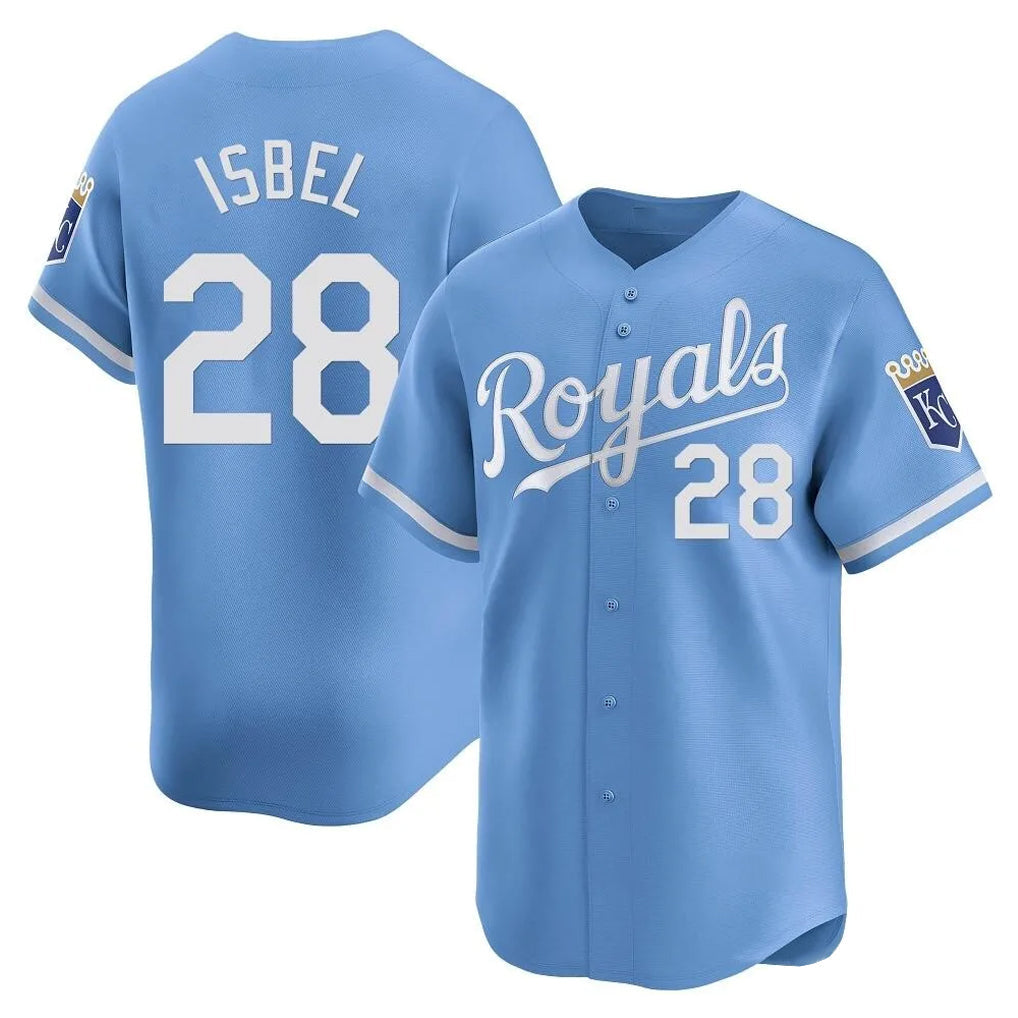 tocy KC.Royals #28 Kyle Isbel Player Light Blue Alt Limited Home Stitched Jerseys