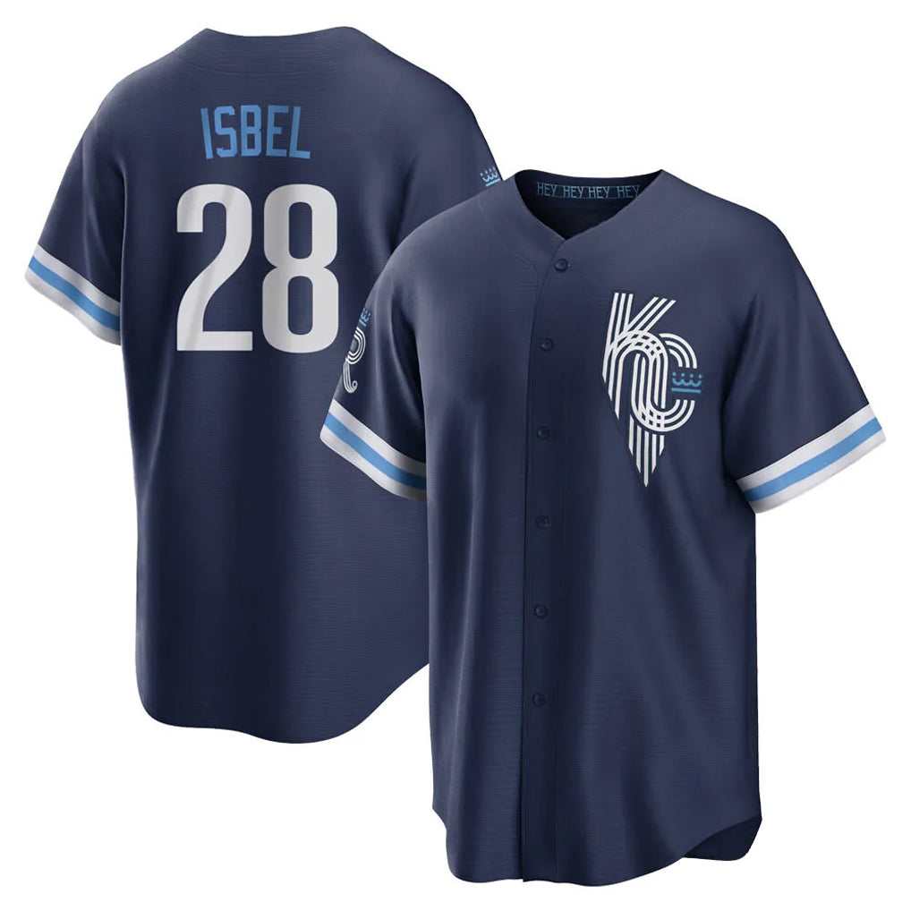 tocy KC.Royals #28 Kyle Isbel Player Navy City Connect Home Game Stitched Jerseys