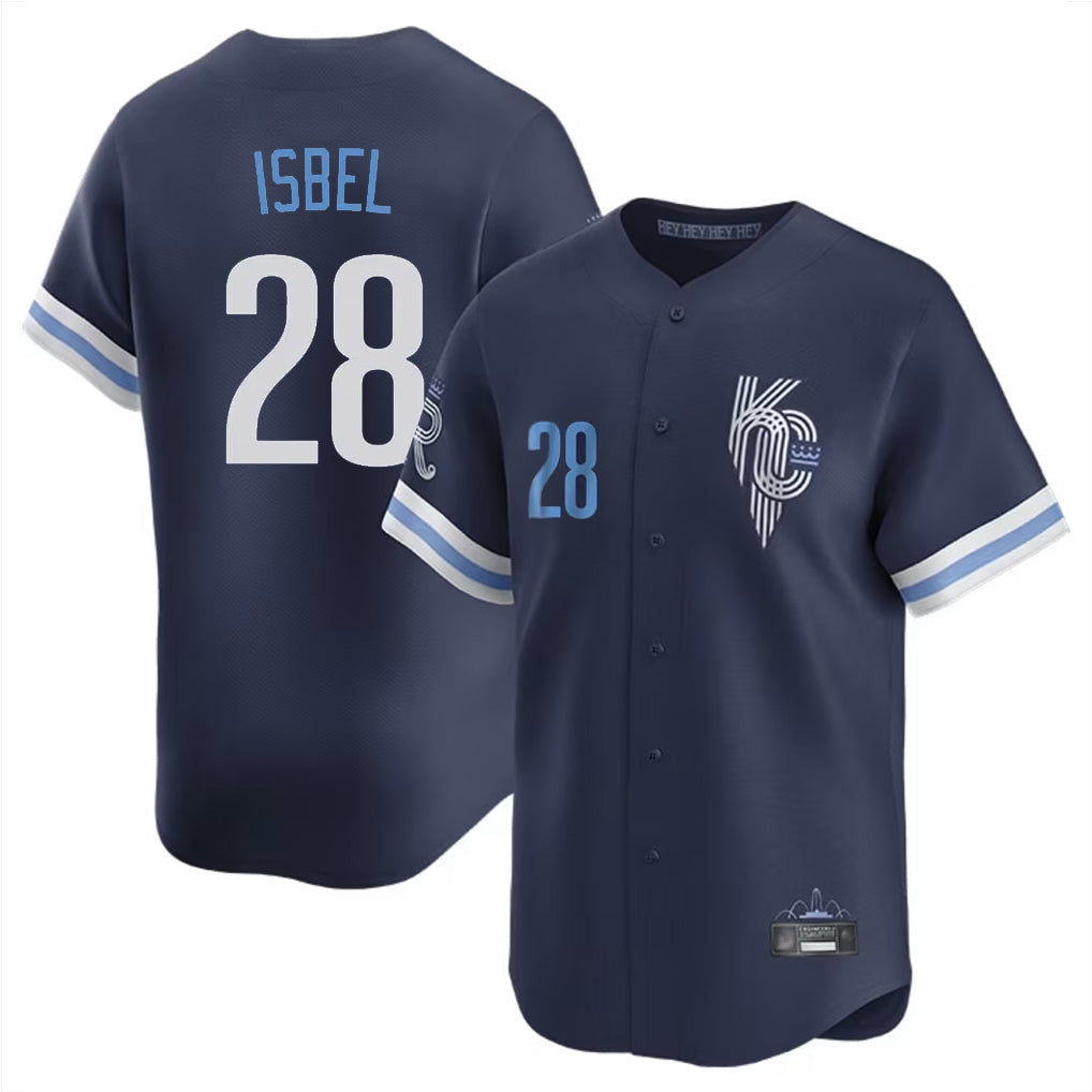 tocy KC.Royals #28 Kyle Isbel Player Navy City Connect Limited Home Stitched Jerseys