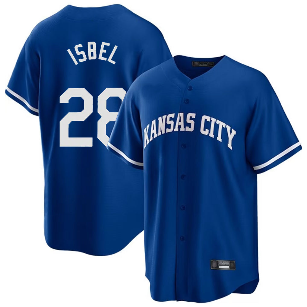 tocy KC.Royals #28 Kyle Isbel Player Royal Game Home Stitched Jerseys