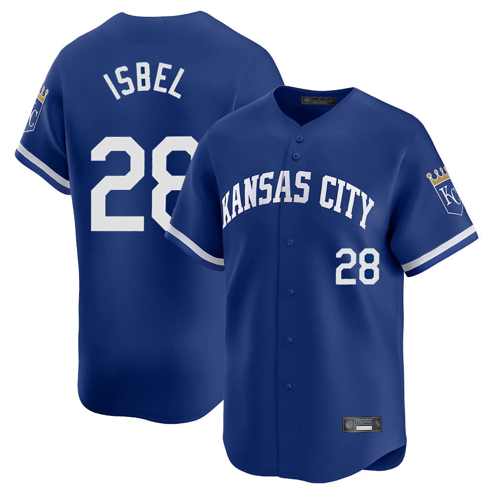 tocy KC.Royals #28 Kyle Isbel Player Royal Limited Home Stitched Jerseys