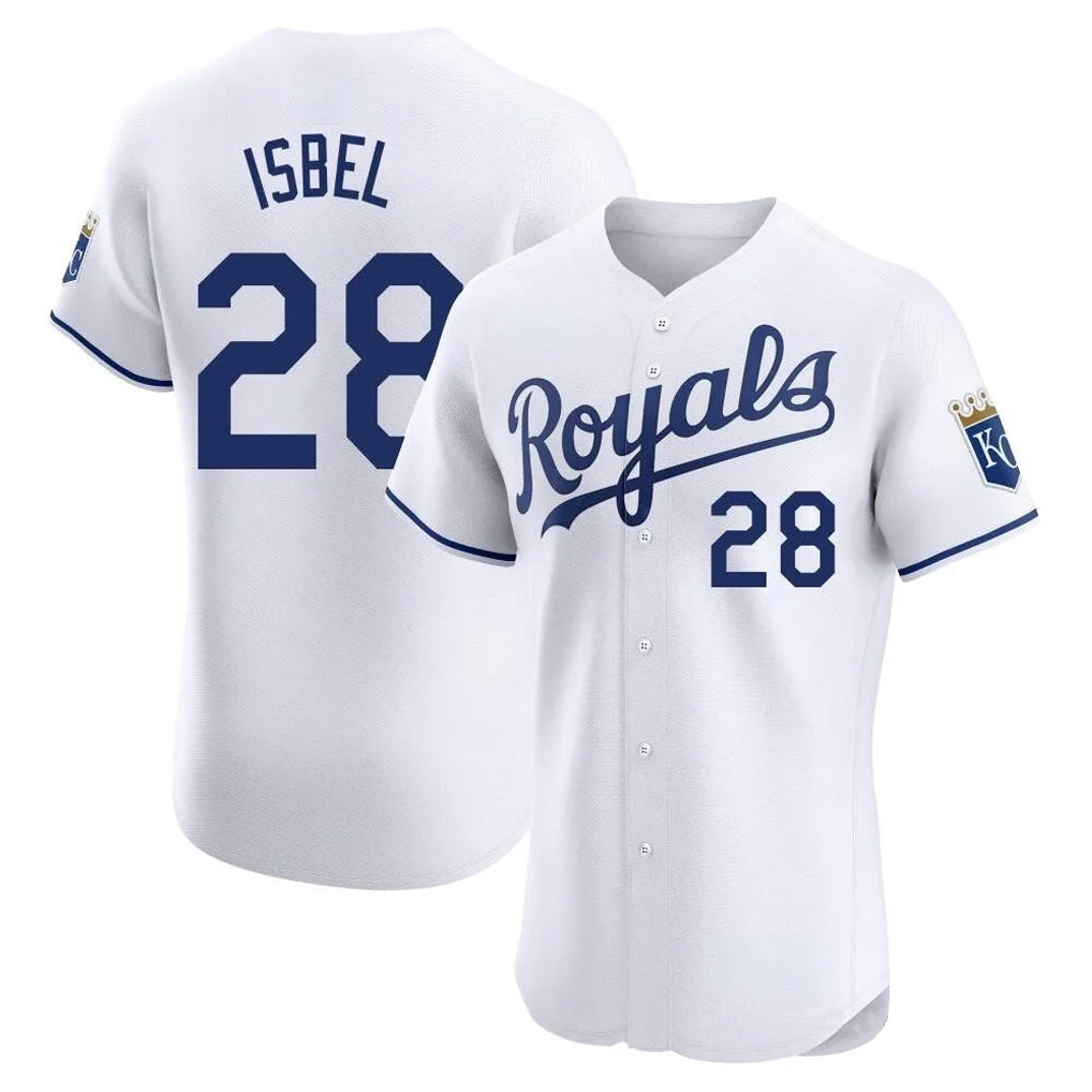 tocy KC.Royals #28 Kyle Isbel Player White Alt Limited Elite Home Stitched Jerseys