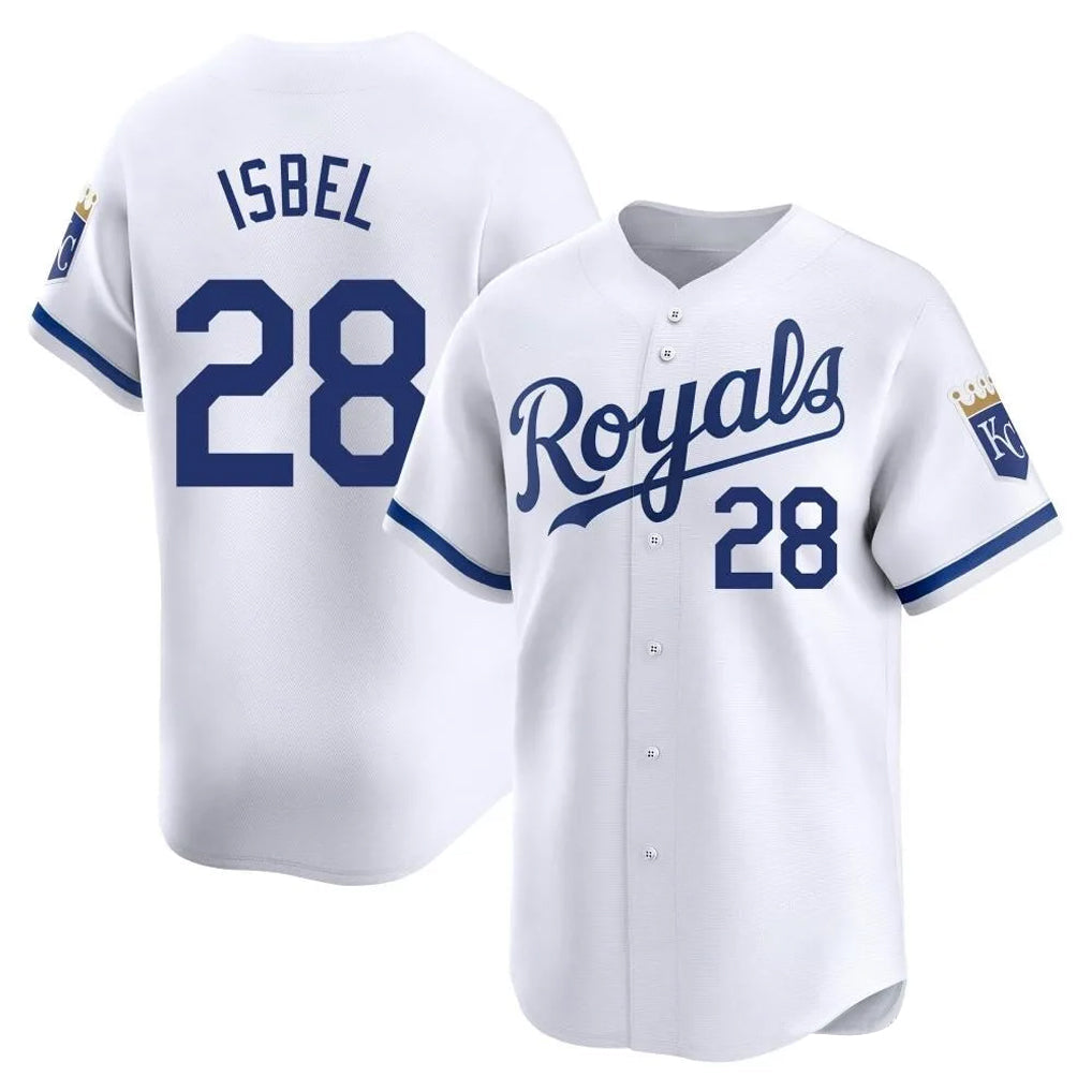 tocy KC.Royals #28 Kyle Isbel Player White Alt Limited Home Stitched Jerseys