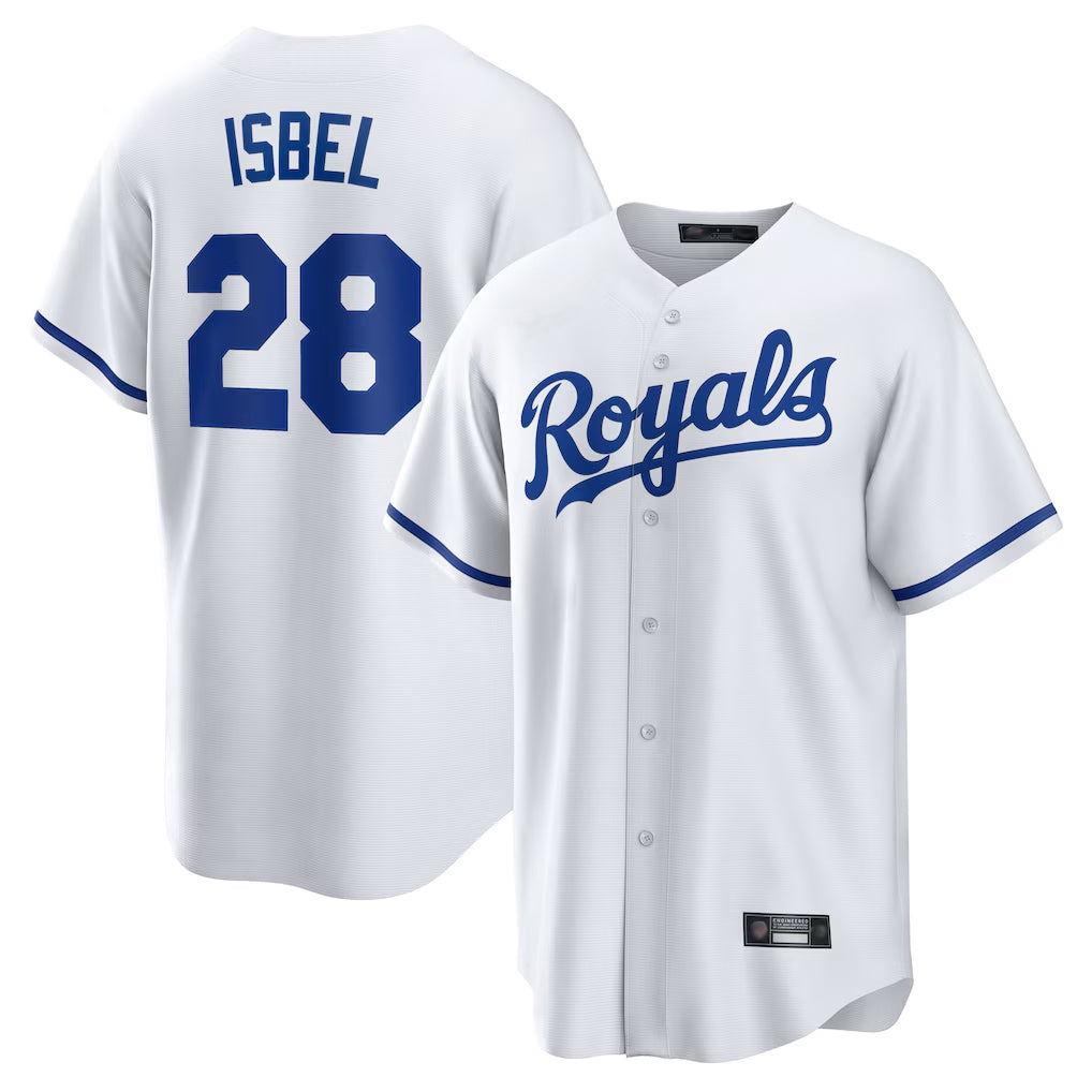 tocy KC.Royals #28 Kyle Isbel Player White Home Game Stitched Jerseys