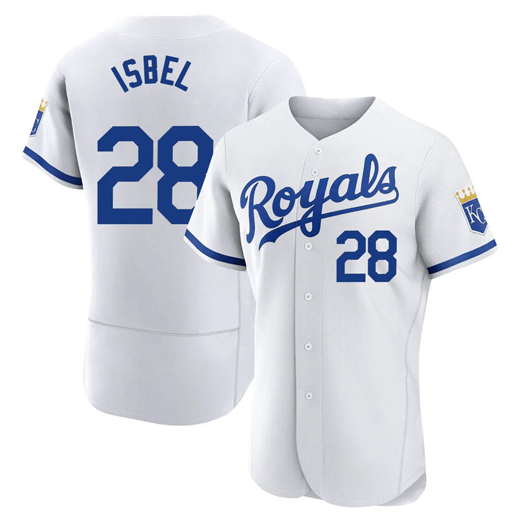 tocy KC.Royals #28 Kyle Isbel Player White Limited Elite Home Game Stitched Jerseys