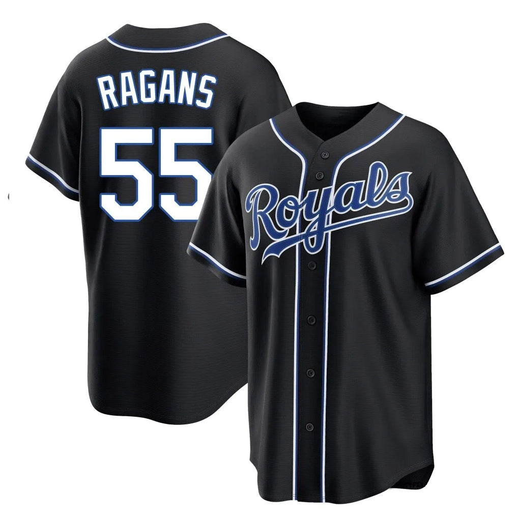 tocy KC.Royals #55 Cole Ragans Player Black Carbon Fashion Home Game Stitched Jerseys