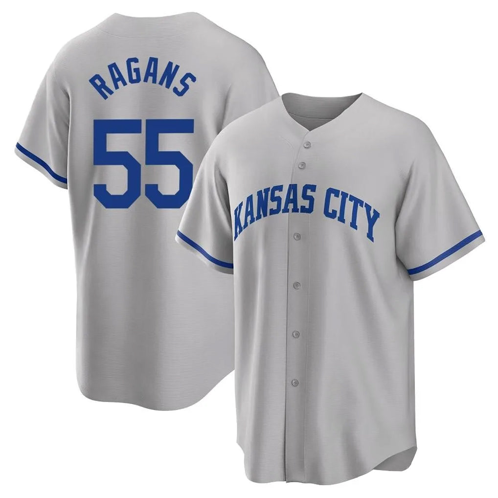 tocy KC.Royals #55 Cole Ragans Player Gray Game Home Stitched Jerseys