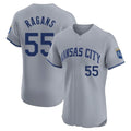 tocy KC.Royals #55 Cole Ragans Player Gray Limited Elite Home Stitched Jerseys