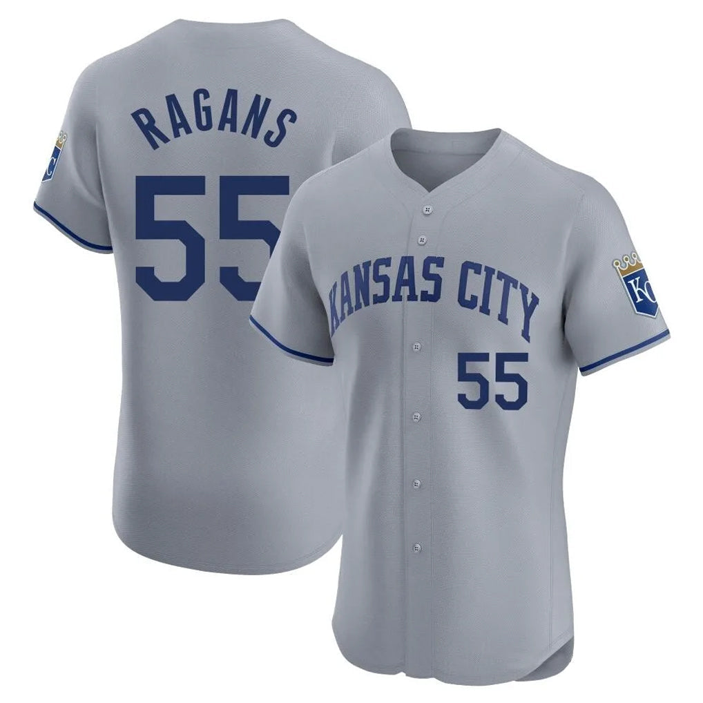 tocy KC.Royals #55 Cole Ragans Player Gray Limited Elite Home Stitched Jerseys