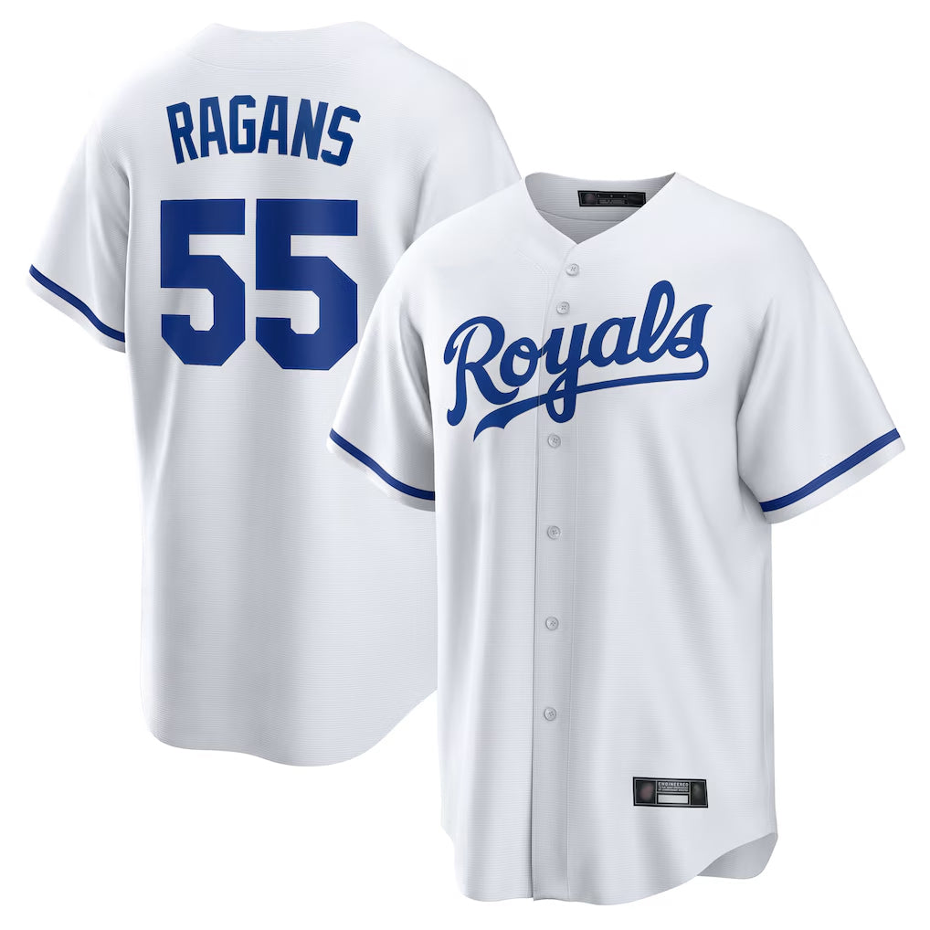 tocy KC.Royals #55 Cole Ragans Player White Home Game Stitched Jerseys