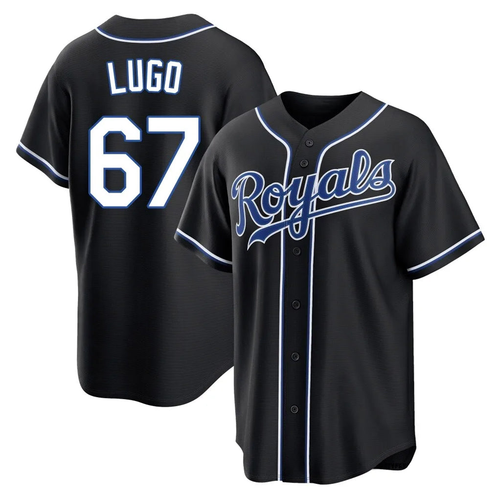 tocy KC.Royals #67 Seth Lugo Player Black Carbon Fashion Home Game Stitched Jerseys