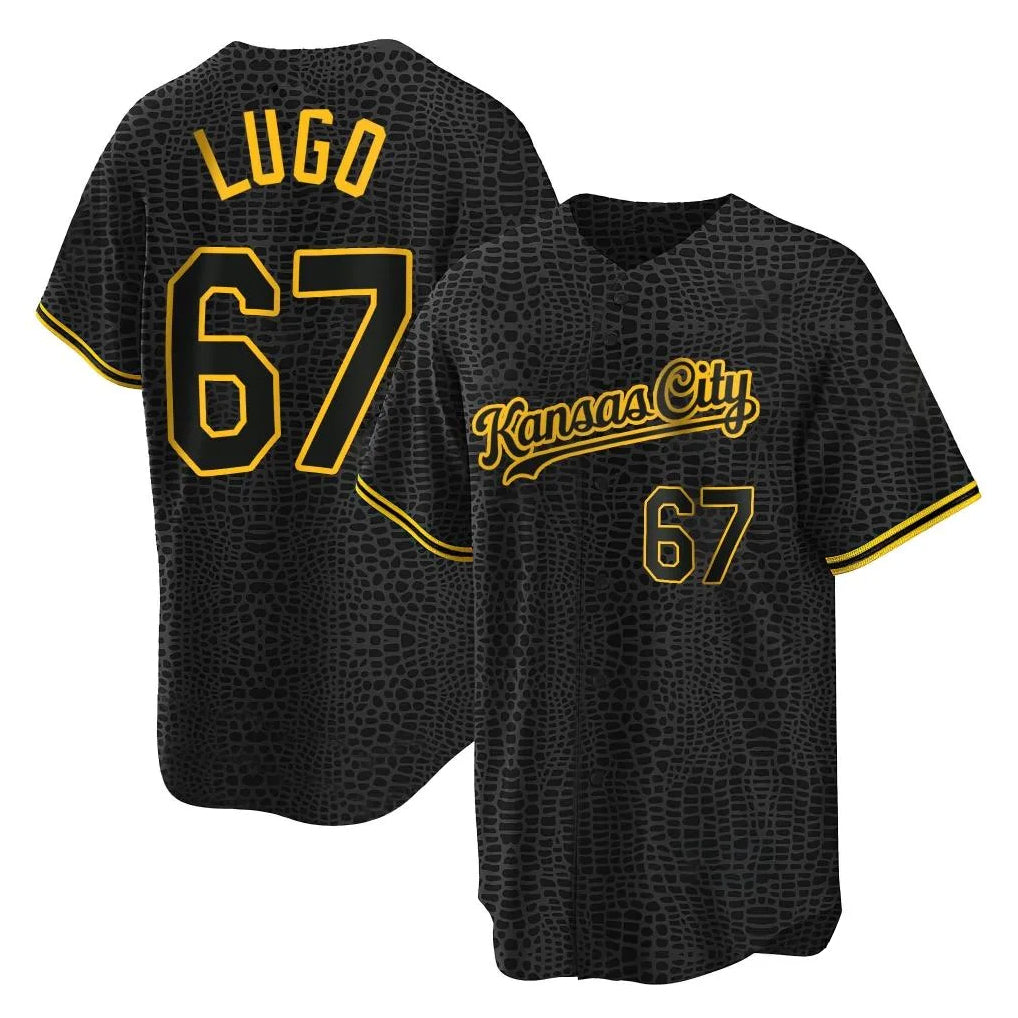 tocy KC.Royals #67 Seth Lugo Player Black Snake Skin City Game Stitched Jerseys