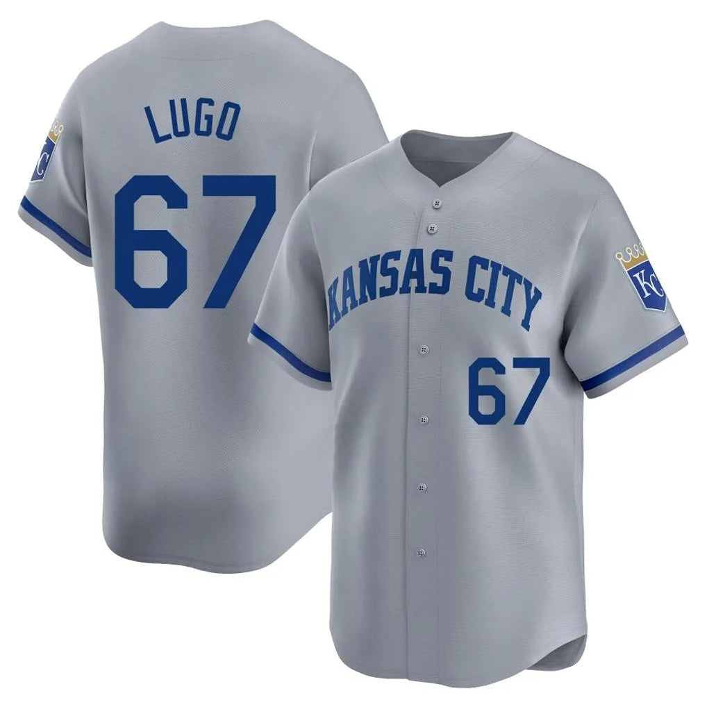 tocy KC.Royals #67 Seth Lugo Player Gray Limited Home Stitched Jerseys