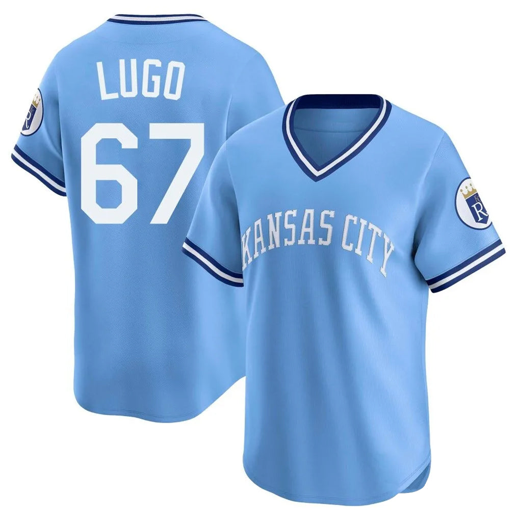 tocy KC.Royals #67 Seth Lugo Player Light Blue Limited Throwback Cooperstown Collection T-shirt Stitched Jerseys