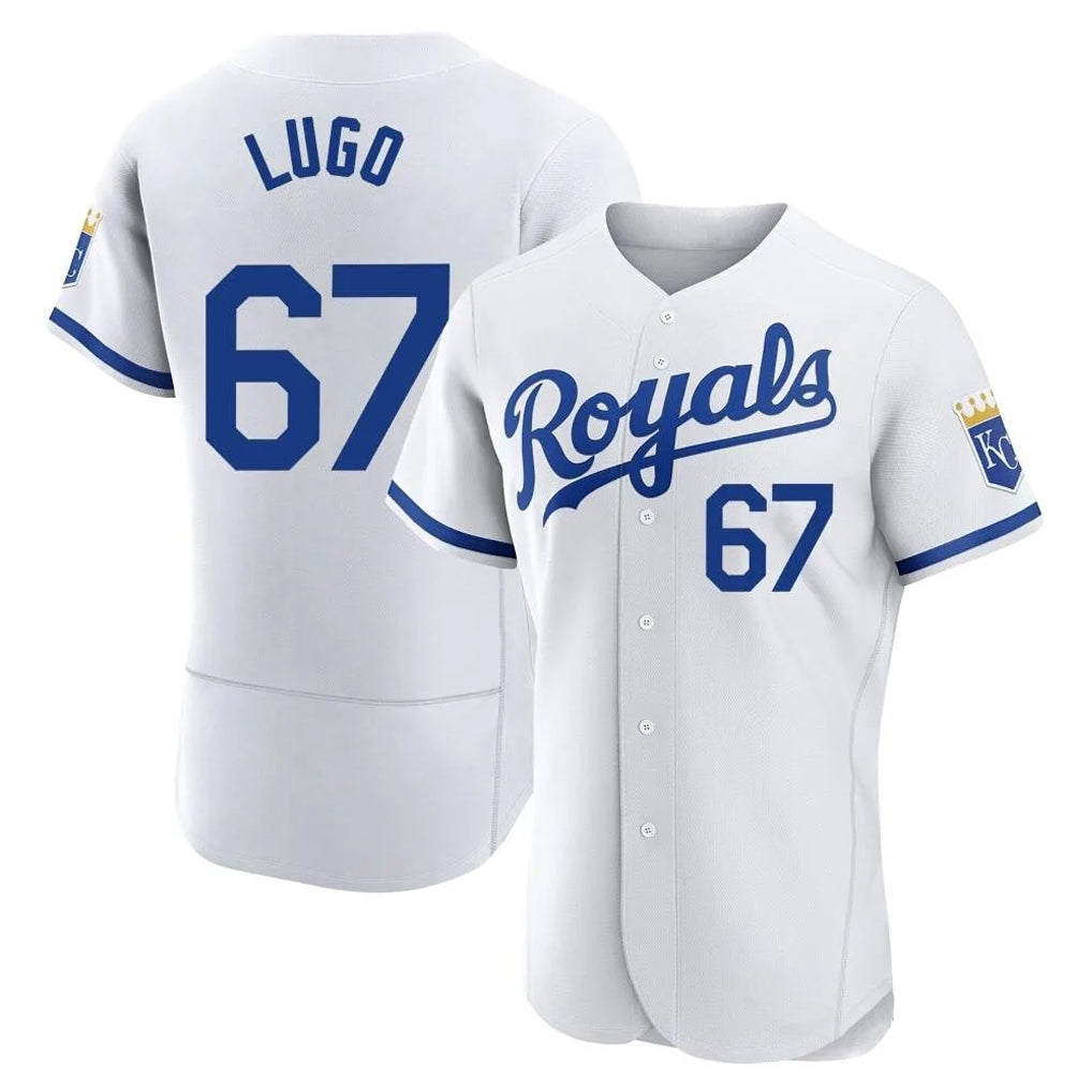 tocy KC.Royals #67 Seth Lugo Player White Limited Elite Home Game Stitched Jerseys
