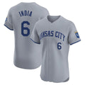 tocy KC.Royals #6 Jonathan India Player Gray Limited Elite Home Stitched Jerseys