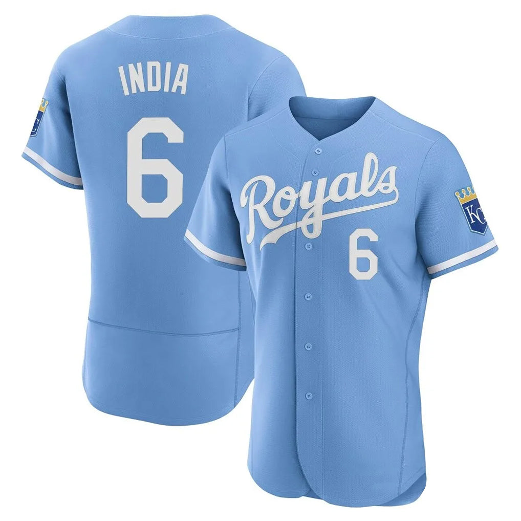 tocy KC.Royals #6 Jonathan India Player Light Blue Alt Limited Elite Home Stitched Jerseys