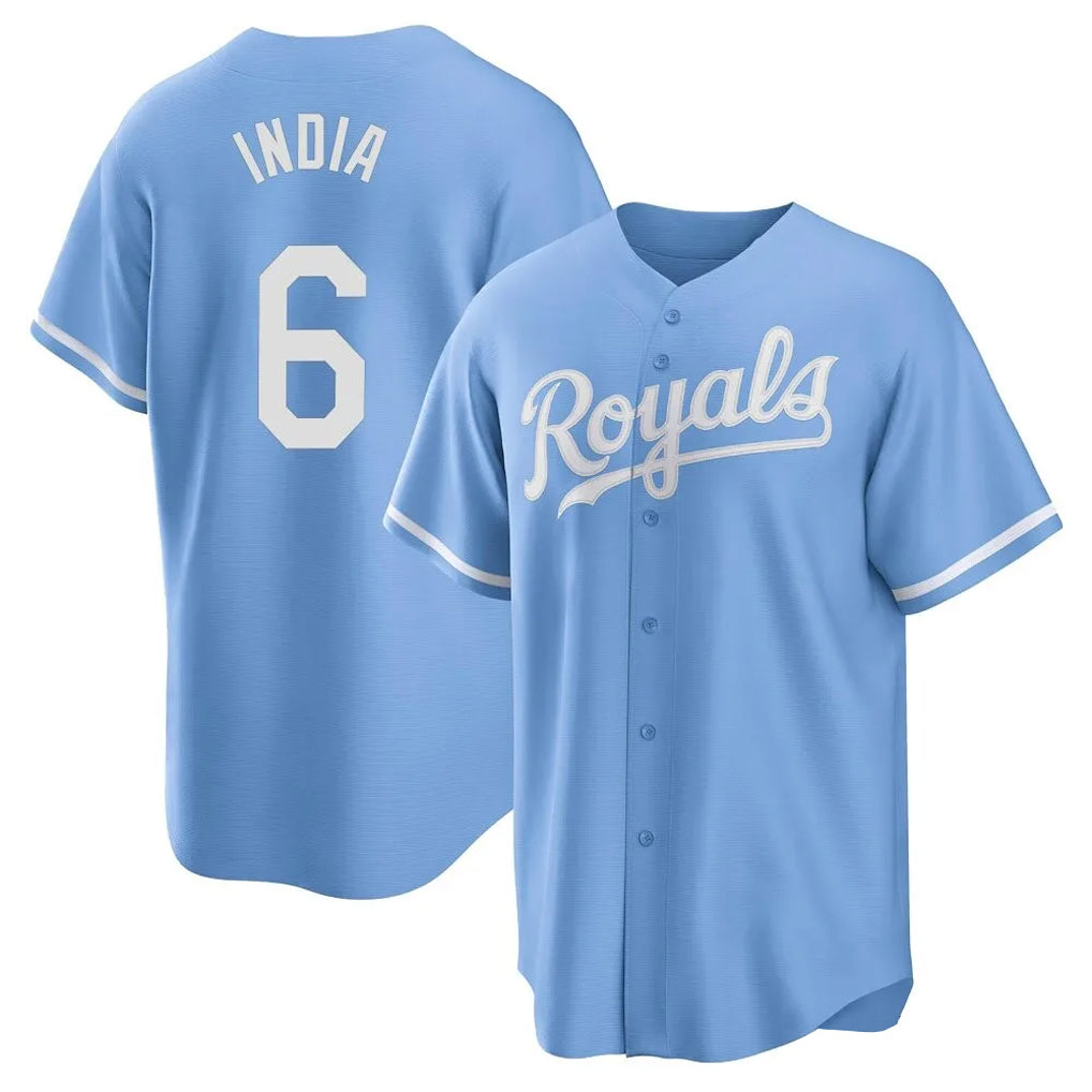tocy KC.Royals #6 Jonathan India Player Light Blue Home Game Stitched Jerseys