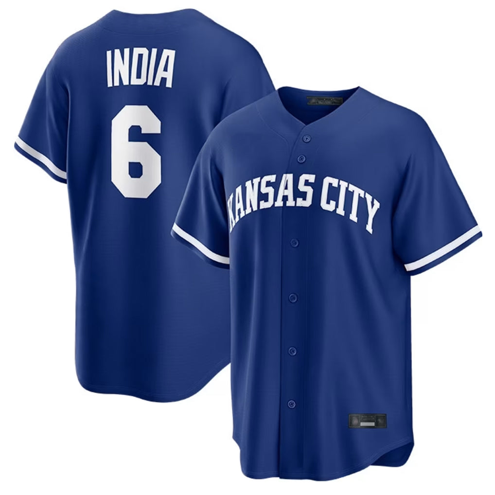 tocy KC.Royals #6 Jonathan India Player Royal Game Home Stitched Jerseys