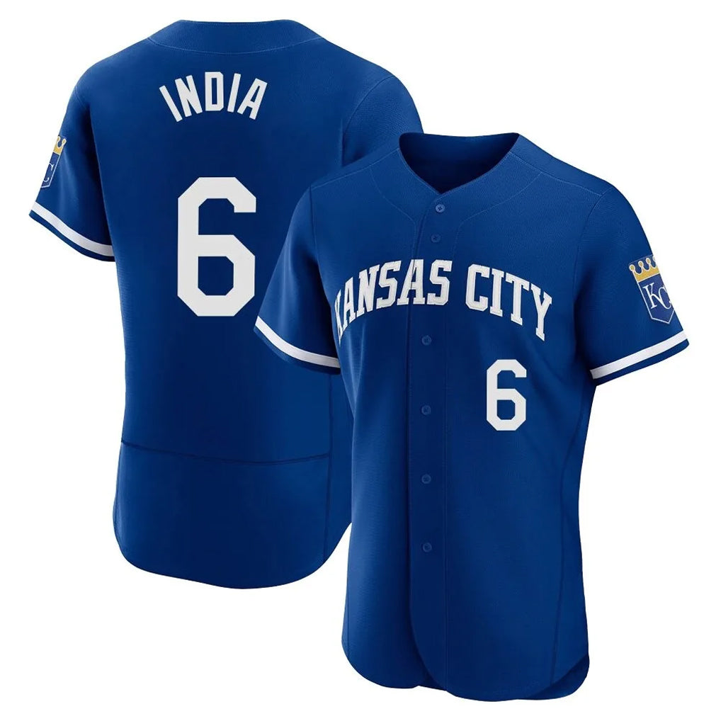tocy KC.Royals #6 Jonathan India Player Royal Limited Elite Home Stitched Jerseys