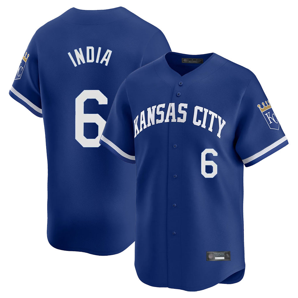 tocy KC.Royals #6 Jonathan India Player Royal Limited Home Stitched Jerseys
