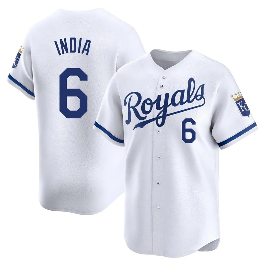 tocy KC.Royals #6 Jonathan India Player White Alt Limited Home Stitched Jerseys