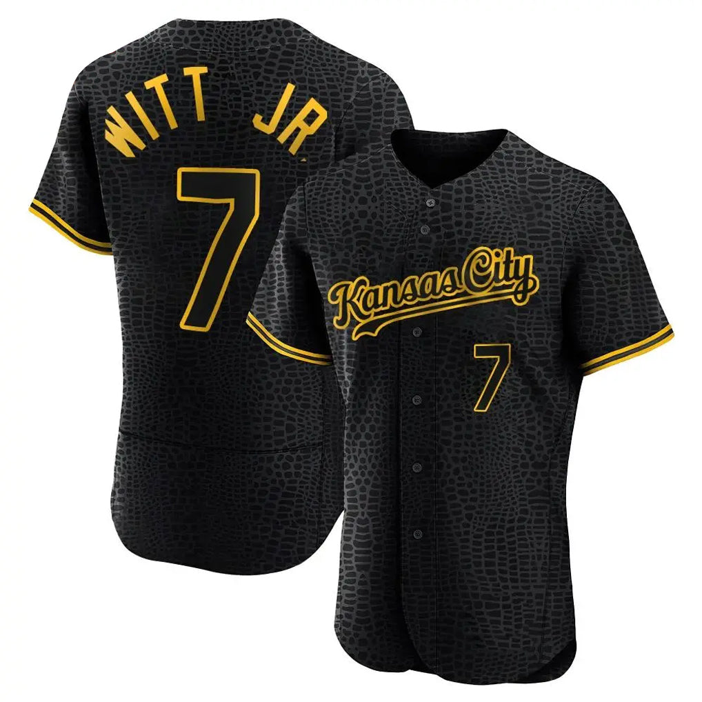 tocy KC.Royals #7 Bobby Witt Jr. Player Black Snake Skin City Limited Elite Stitched Jerseys