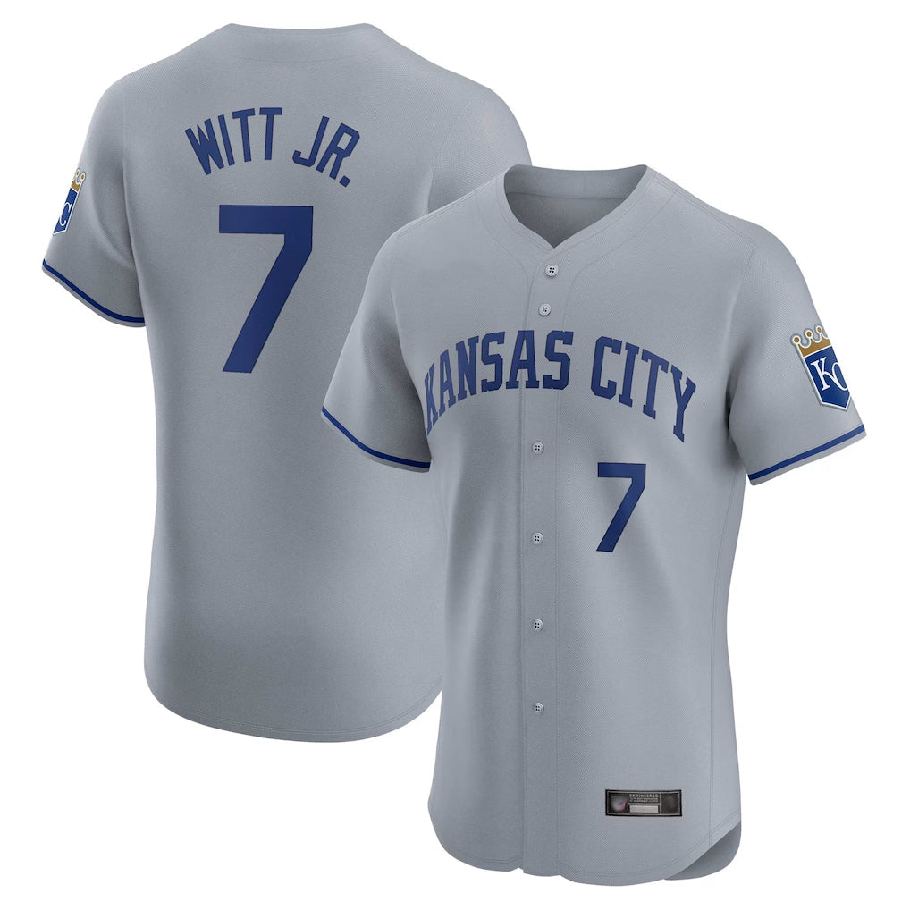 tocy KC.Royals #7 Bobby Witt Jr. Player Gray Limited Elite Home Stitched Jerseys