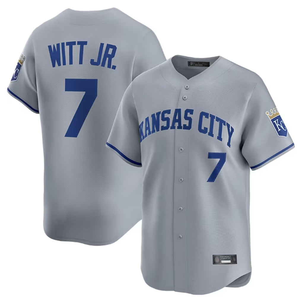 tocy KC.Royals #7 Bobby Witt Jr. Player Gray Limited Home Stitched Jerseys