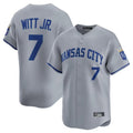 tocy KC.Royals #7 Bobby Witt Jr. Player Gray Limited Home Stitched Jerseys