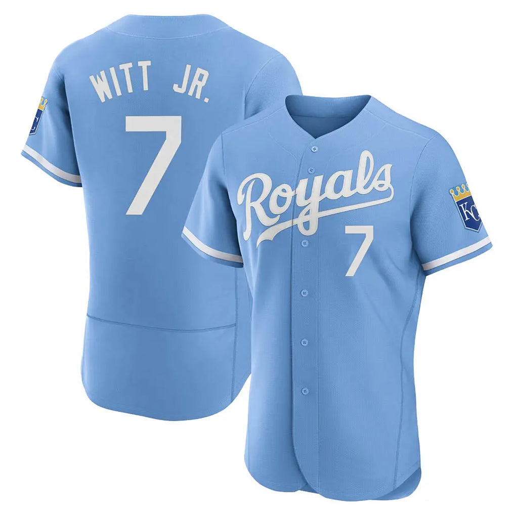 tocy KC.Royals #7 Bobby Witt Jr. Player Light Blue Alt Limited Elite Home Stitched Jerseys