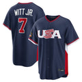 tocy KC.Royals #7 Bobby Witt Jr. Player Navy USA 2026 World Classic Game Stitched Jerseys
