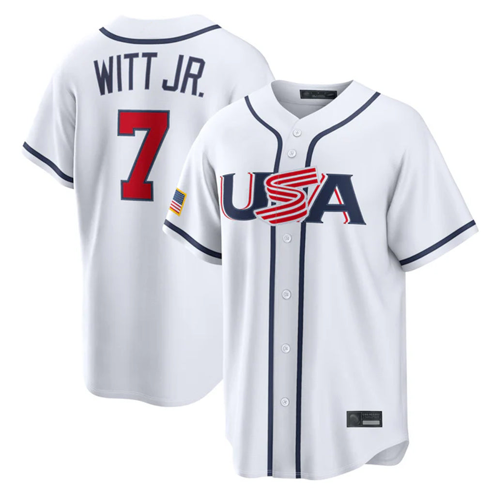 tocy KC.Royals #7 Bobby Witt Jr. Player White USA 2026 World Classic Game Stitched Jerseys