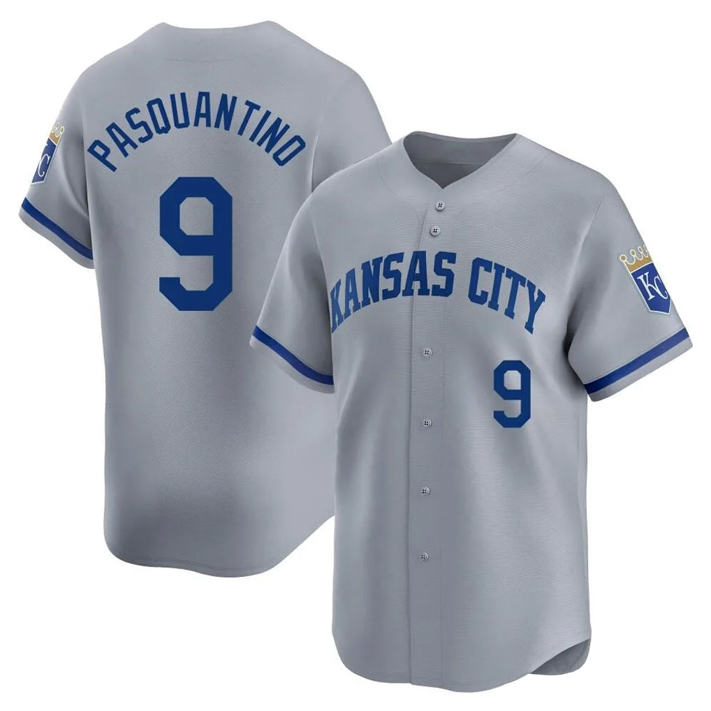 tocy KC.Royals #9 Vinnie Pasquantino Player Gray Limited Home Stitched Jerseys