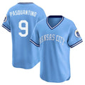 tocy KC.Royals #9 Vinnie Pasquantino Player Light Blue Limited Throwback Cooperstown Collection T-shirt Stitched Jerseys