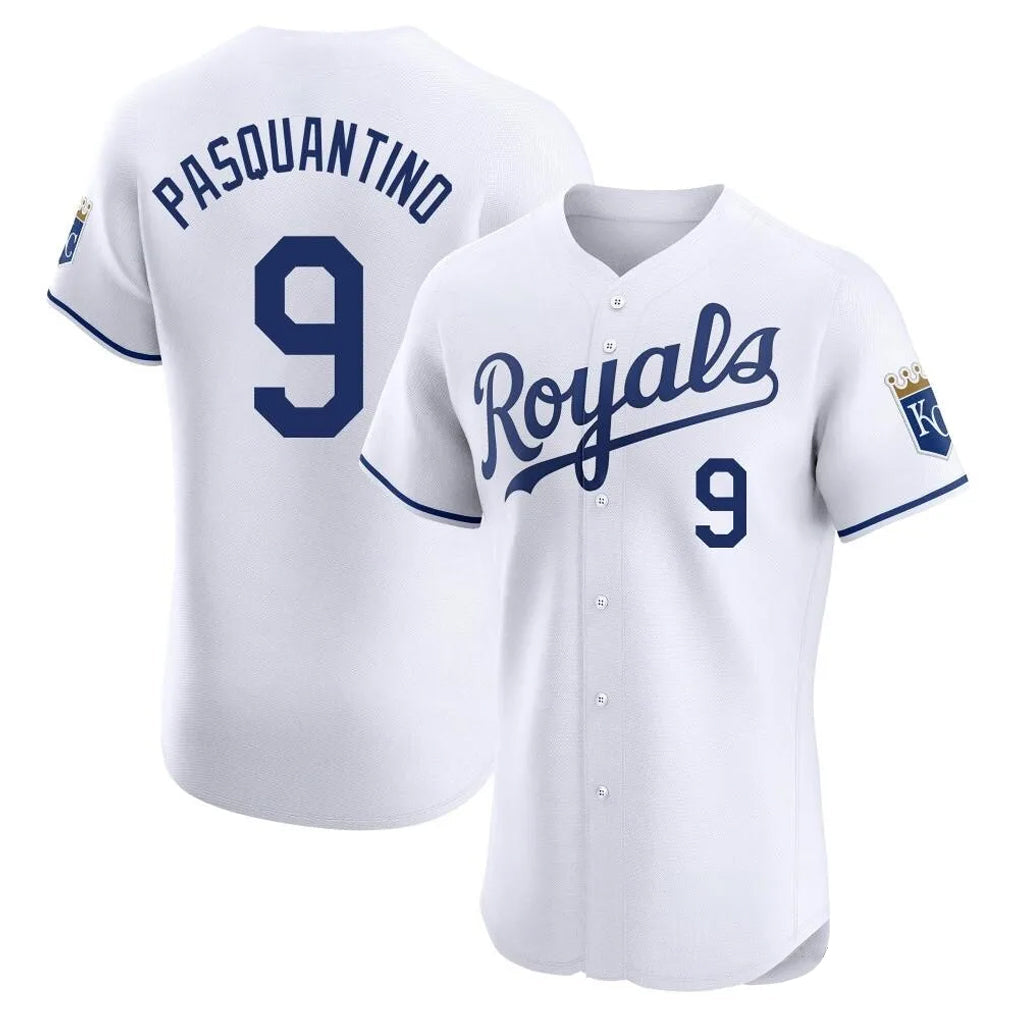 tocy KC.Royals #9 Vinnie Pasquantino Player White Alt Limited Elite Home Stitched Jerseys