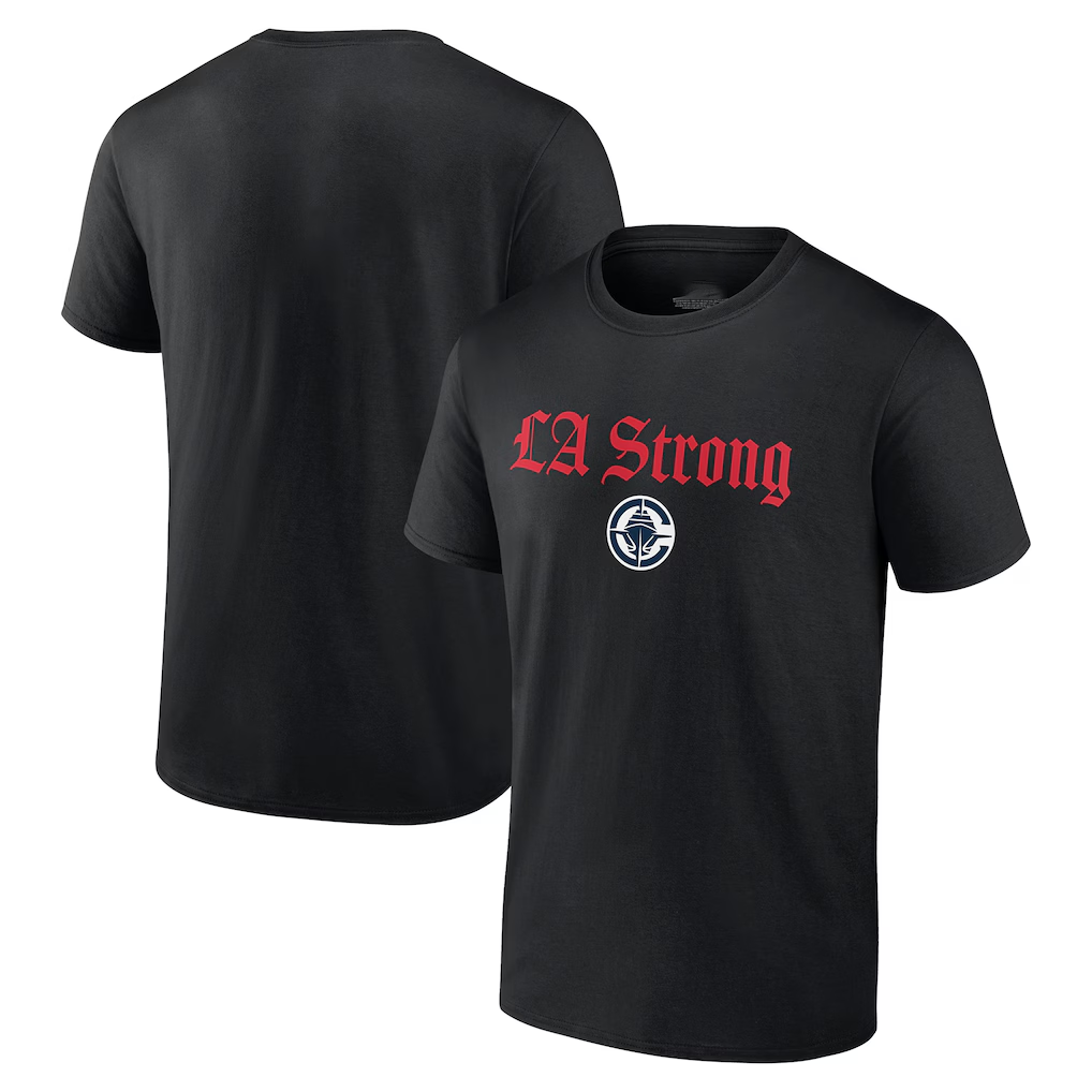 tocy L.Clippers Black LA Strong T-Shirt Stitched Jerseys