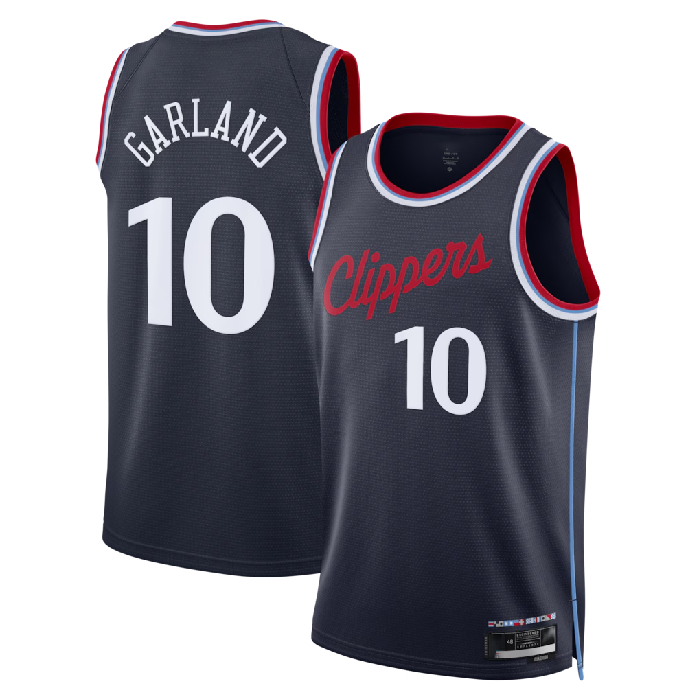 tocy L.Clippers #10 Darius Garland Navy Swingman Stitched Jerseys- Icon Edition