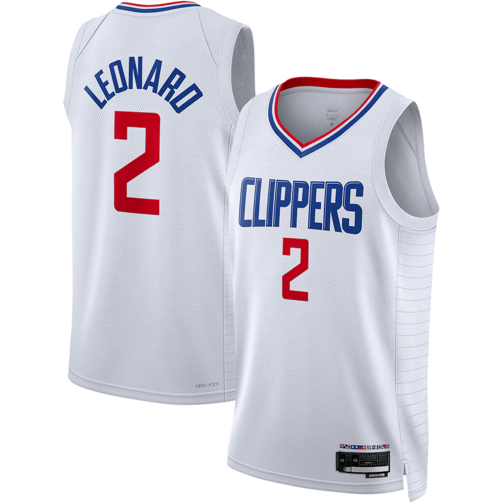 tocy L.Clippers #2 Kawhi Leonard White Swingman Stitched Jerseys - Association Edition