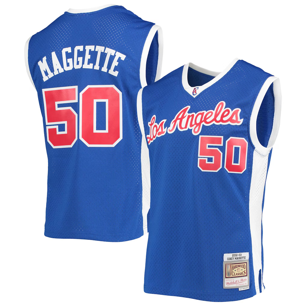 tocy L.Clippers #50 Corey Maggette Mitchell & Ness Royal 2002-2003 Hardwood Classics Swingman Stitched Jerseys
