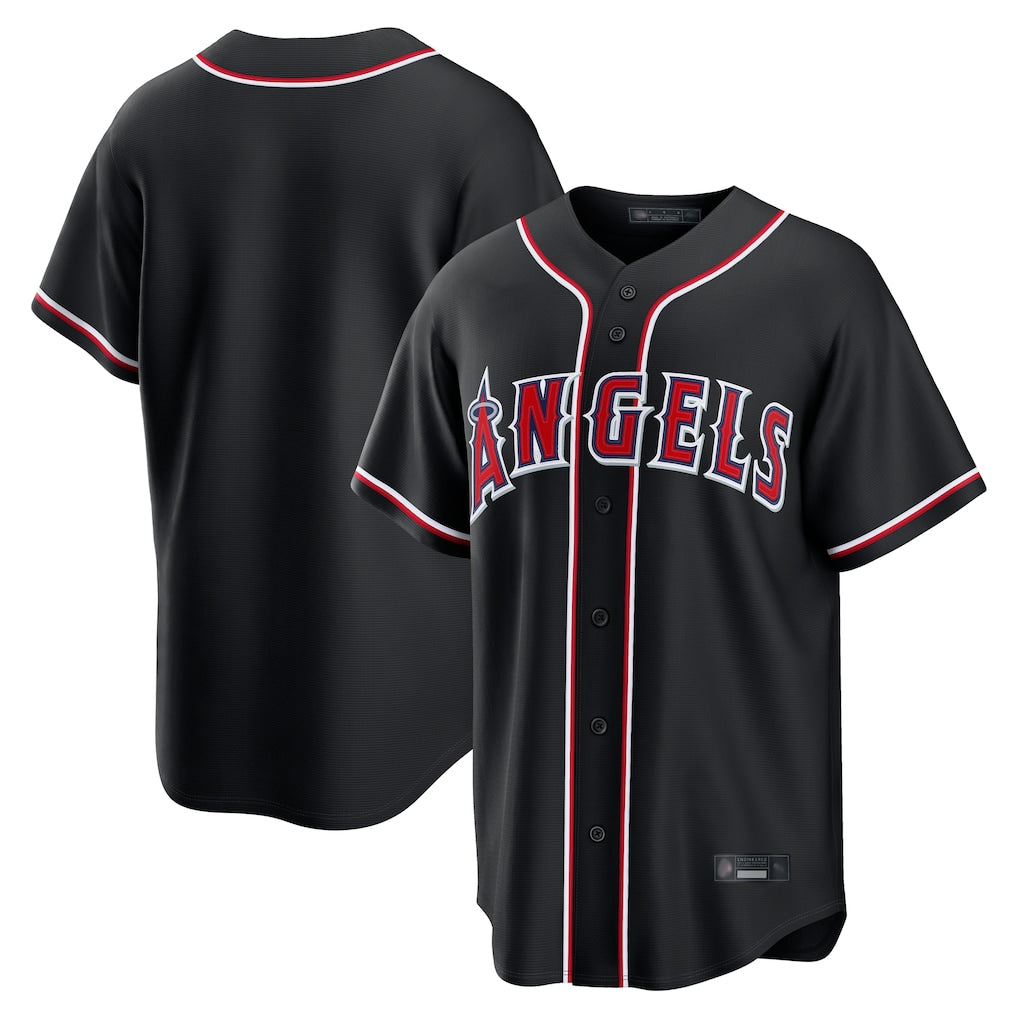 tocy LA.Angels Black Fashion Out Home Game Blank Player Stitched Jerseys