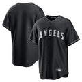 tocy LA.Angels Black Lights Out Fashion T-shirt Blank Player Stitched Jerseys